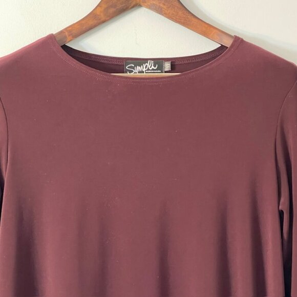 Sympli Canada Tunic Top Nu Ideal Wrinkle Resistant Easy Care Plum 12 - Picture 5 of 10
